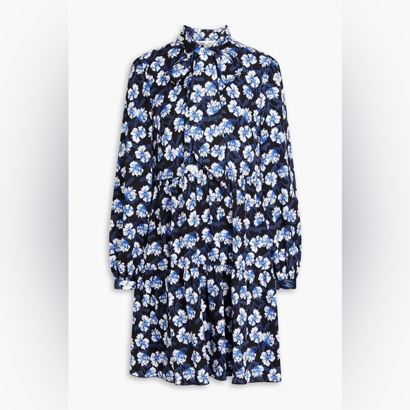 DIANE VON FURSTENBERG Romi tiered floral-print crepe mini dress NWT | size 6 - Picture 8 of 11